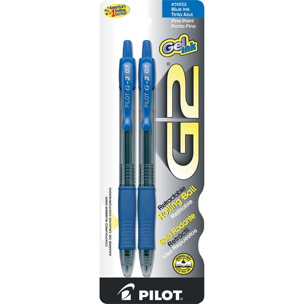 Pilot G2 Blue .7mm 2Pk